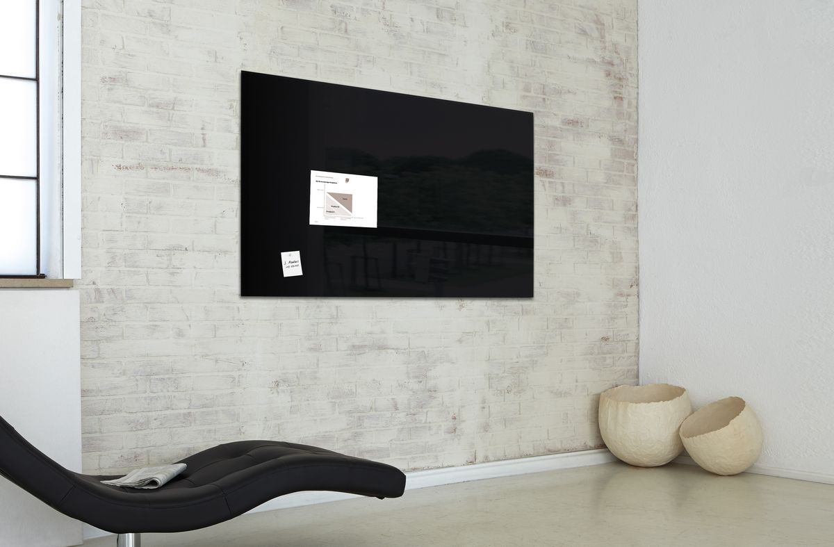 Glas-Magnetboard Artverum - schwarz, 120 x 90 cm Glas-Magnetboard Artverum - schwarz, 120 x 90 cm