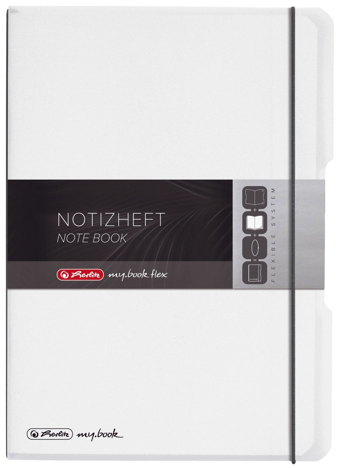 Notizheft flex PP - A4, liniert/kariert, 2x 40 Blatt, transluzent