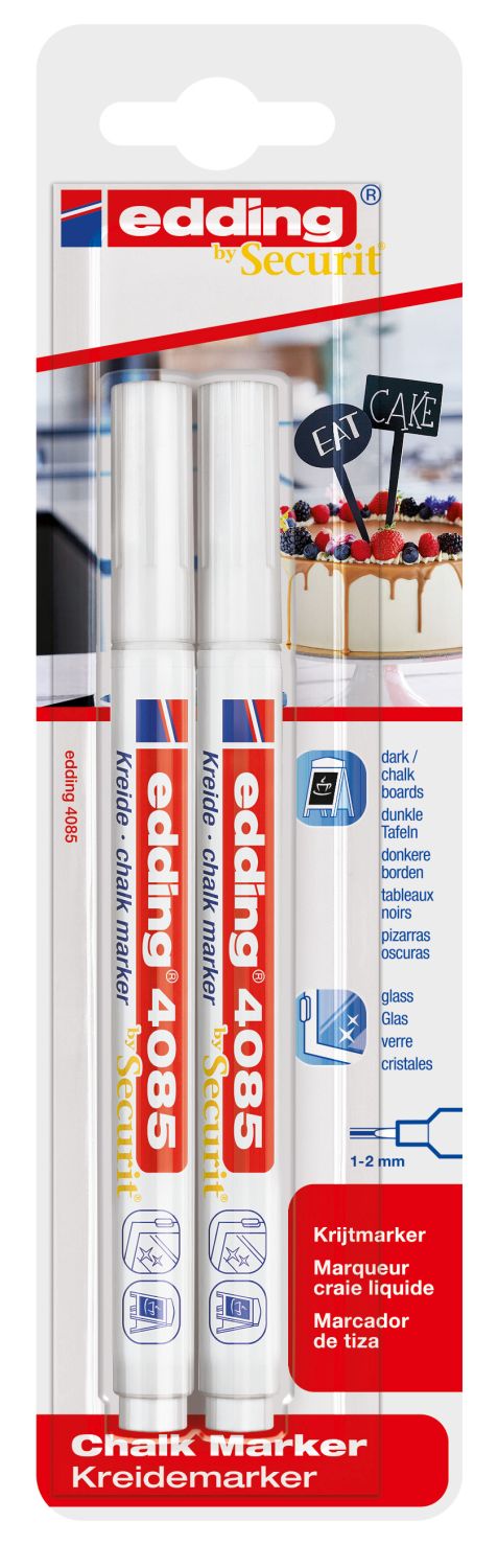 4085 Kreidemarker - 1 - 2 mm, 2er Bister, weiß 4085 Kreidemarker - 1 - 2 mm, 2er Bister, weiß