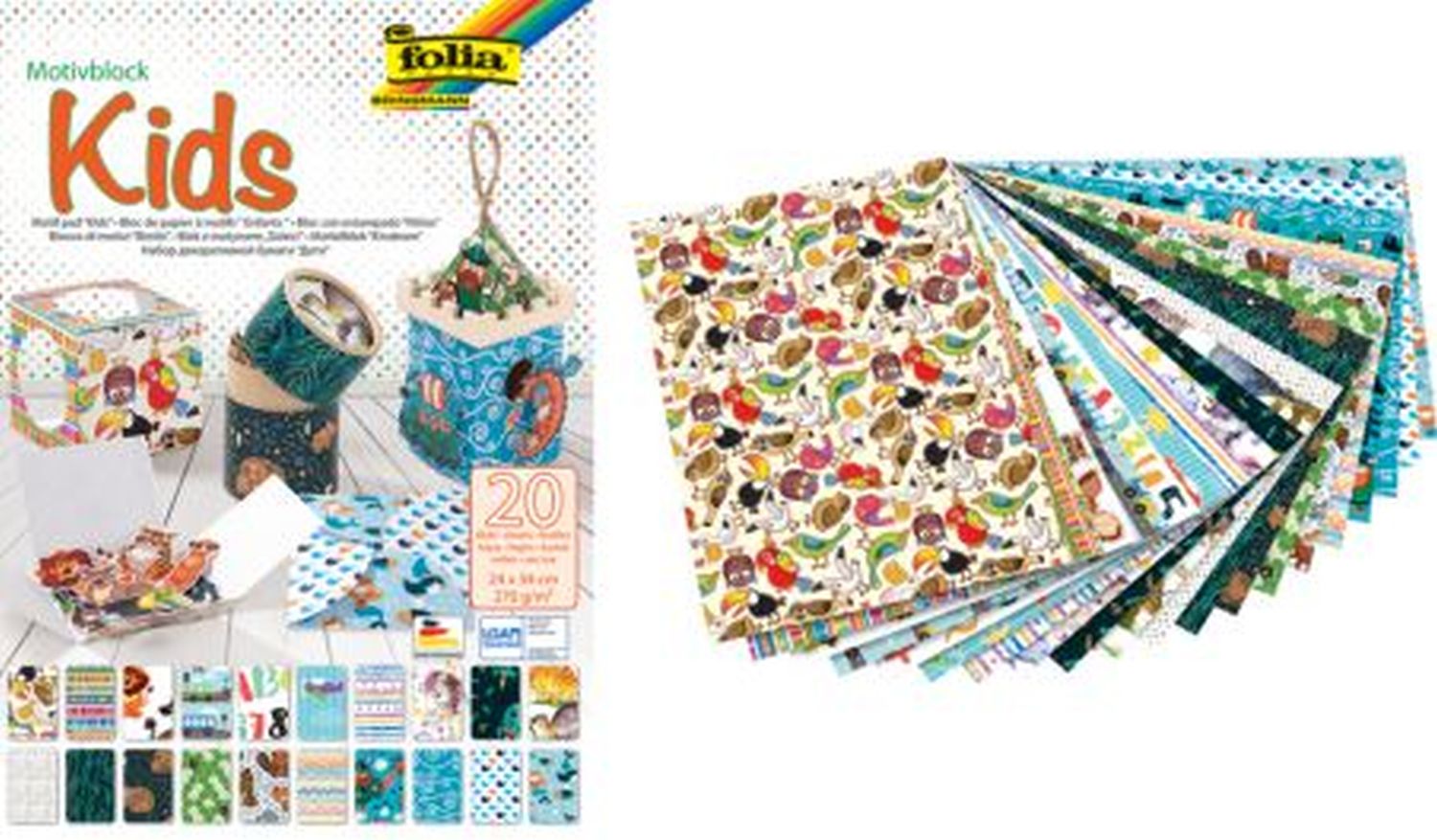 Bastelblock Kids - 24 x 34 cm, 20 Blatt sortiert Bastelblock Kids - 24 x 34 cm, 20 Blatt sortiert