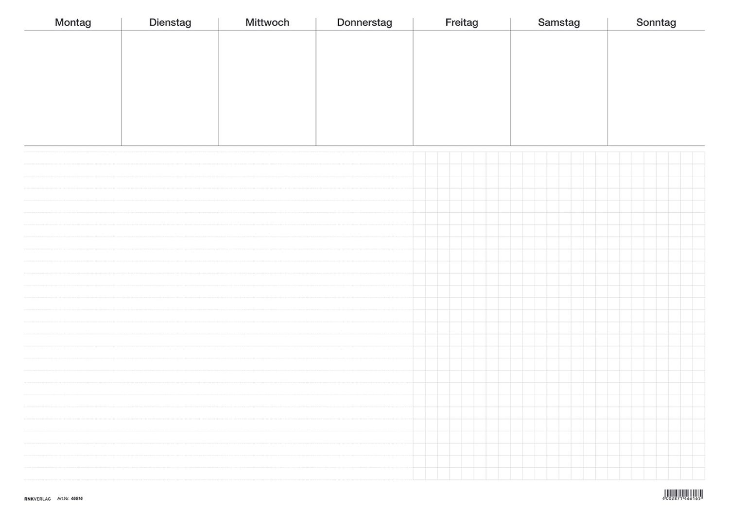 Notiz-Schreibunterlage Office - Liniert & Kariert - 60 x 42 cm, 30 Blatt