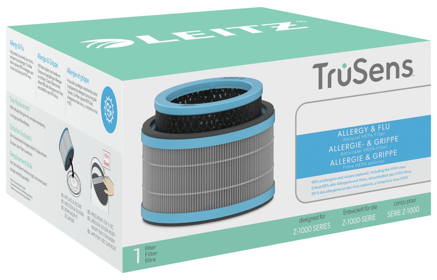 Ersatz HEPA-Filter Allergie für Leitz TruSens Luftreiniger Z-1000 Ersatz HEPA-Filter Allergie für Leitz TruSens Luftreiniger Z-1000