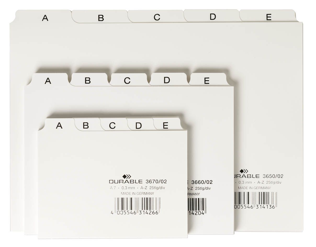Leitregister A-Z - DIN A7 quer, weiß Leitregister A-Z - DIN A7 quer, weiß