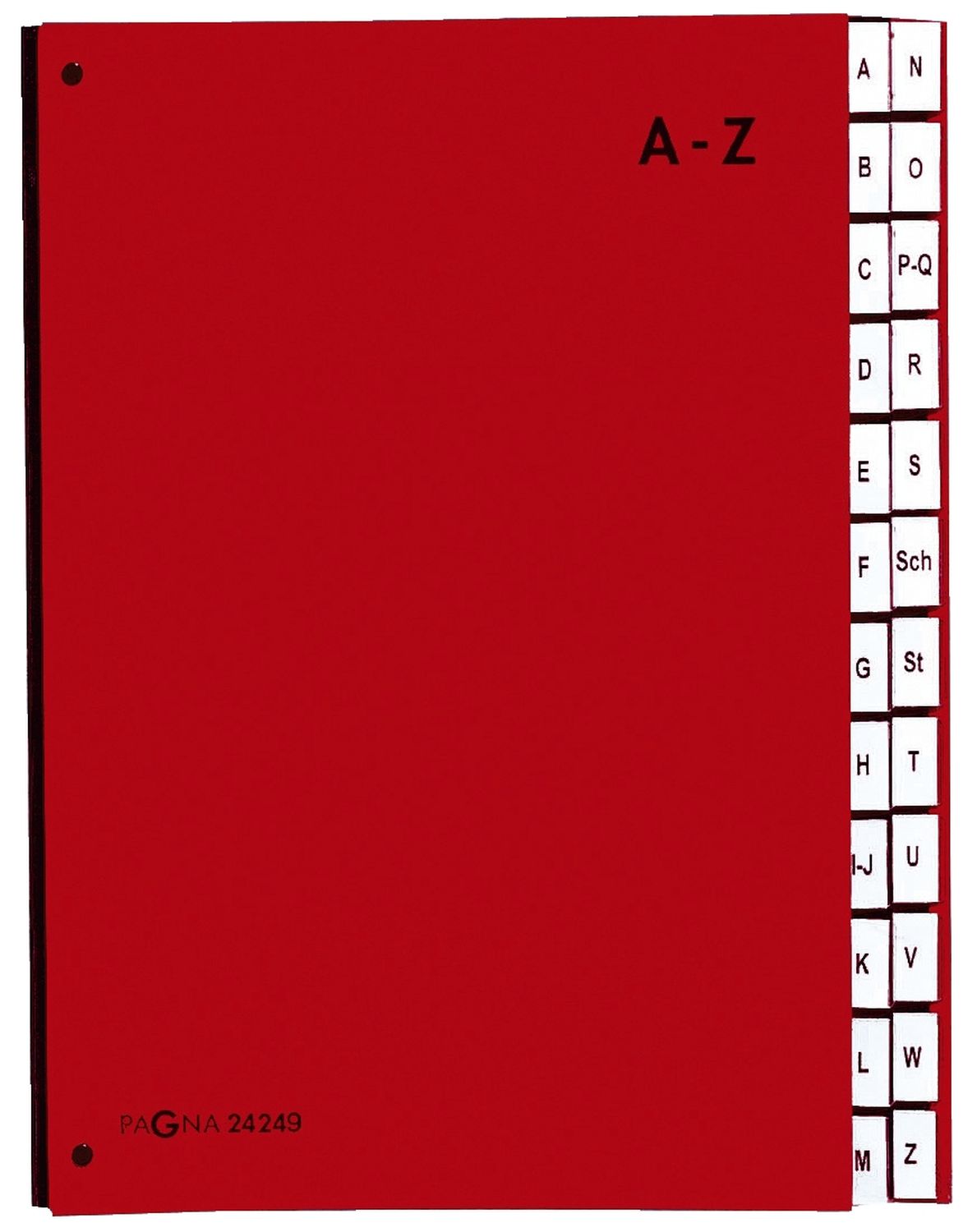 Pultordner Color-Einband - Tabe A - Z, 24 Fächer, rot