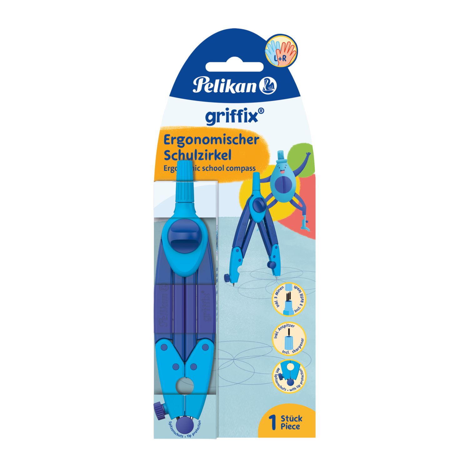 Schulzirkel griffix® - Ø272 mm, 155mm, blau Schulzirkel griffix® - Ø272 mm, 155mm, blau