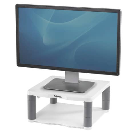 Monitorständer Fellows Premium 91717, höhenverstellbar, Kunststoff, platingrau