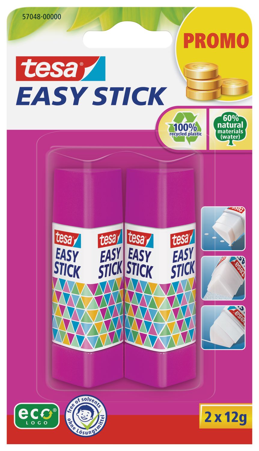 Klebestift Easy Stick - 2x 12 g, pink & blau Klebestift Easy Stick - 2x 12 g, pink & blau
