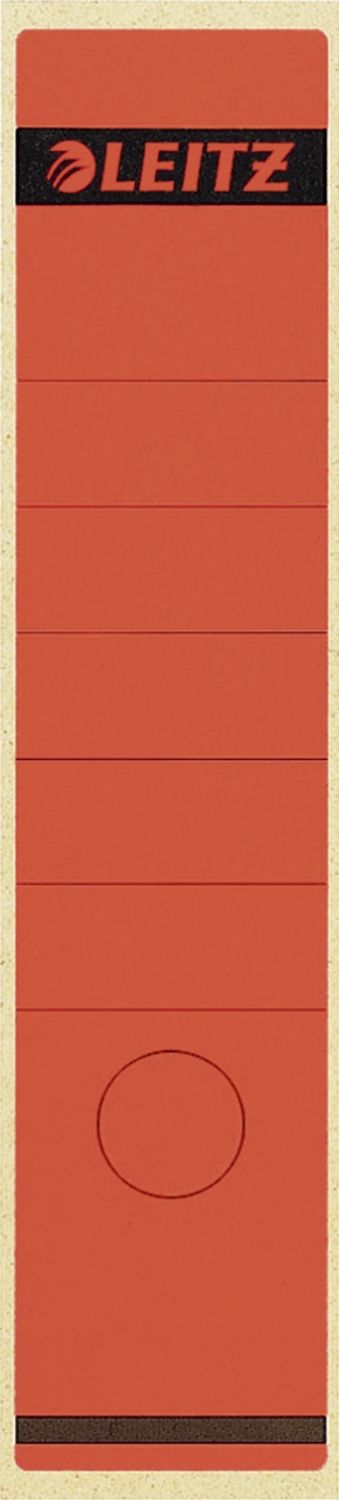 Rückenschilder Leitz 1640-00-25, lang/breit 61 x 285 mm, 10 Stück, rot