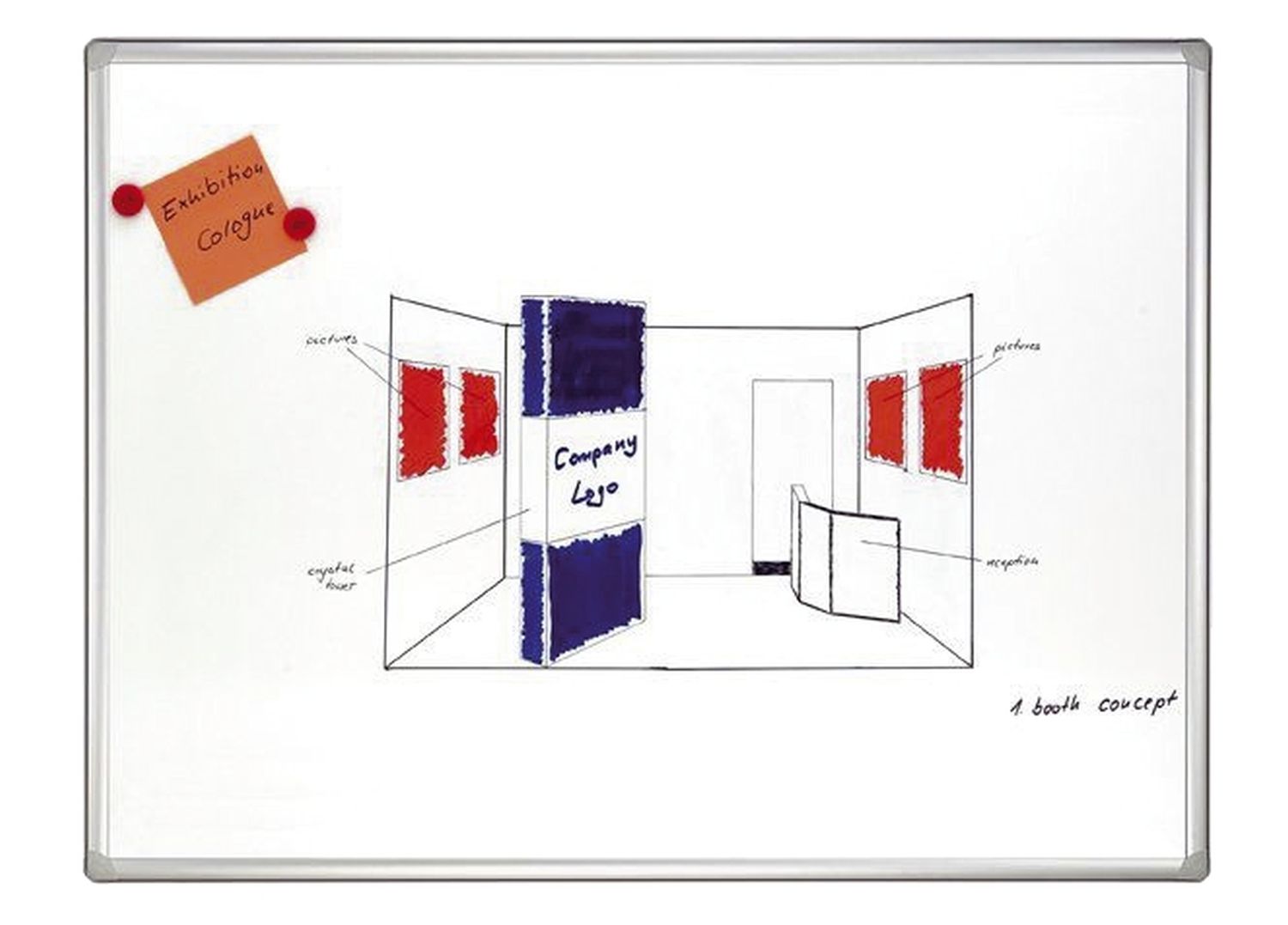 Schreibtafel PRO - 150 x 100 cm, emailliert