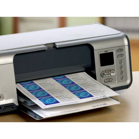 Visitenkarten Avery Zweckform C32010-10, beidseitiger Druck, 85 x 54 mm, Ecken spitz, 200 g/qm, weiß matt, 100 Stück auf 10 Blatt