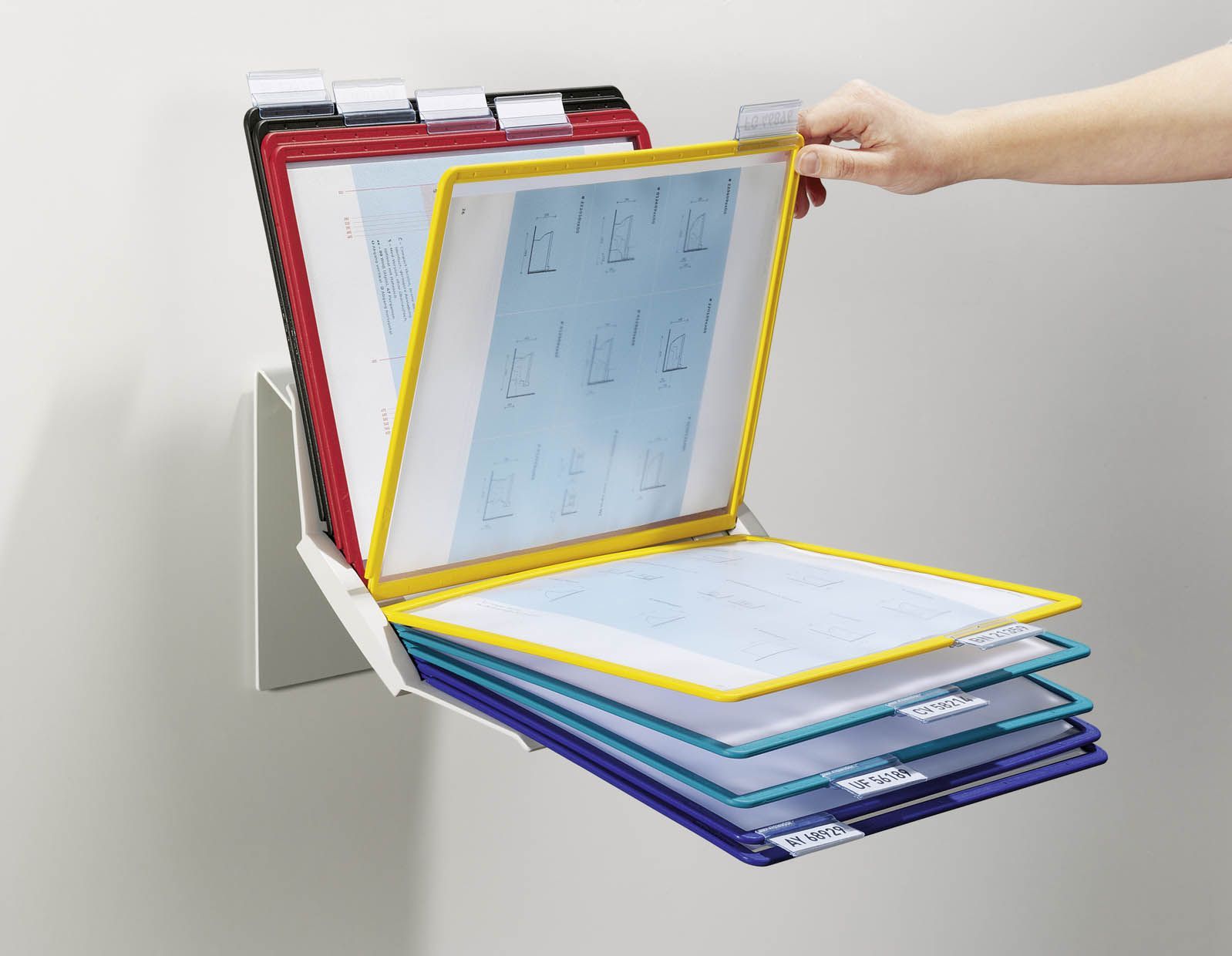 Sichttafelsystem VARIO® PRO 10 - Multifunktionsmodul, 10 Sichttafeln A4, farbig sortiert Sichttafelsystem VARIO® PRO 10 - Multifunktionsmodul, 10 Sichttafeln A4, farbig sortiert