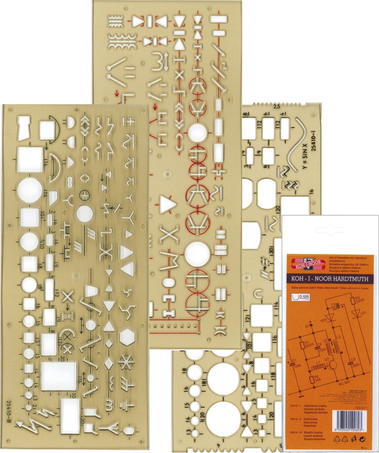 Schablone Elektro - 3er Set Schablone Elektro - 3er Set