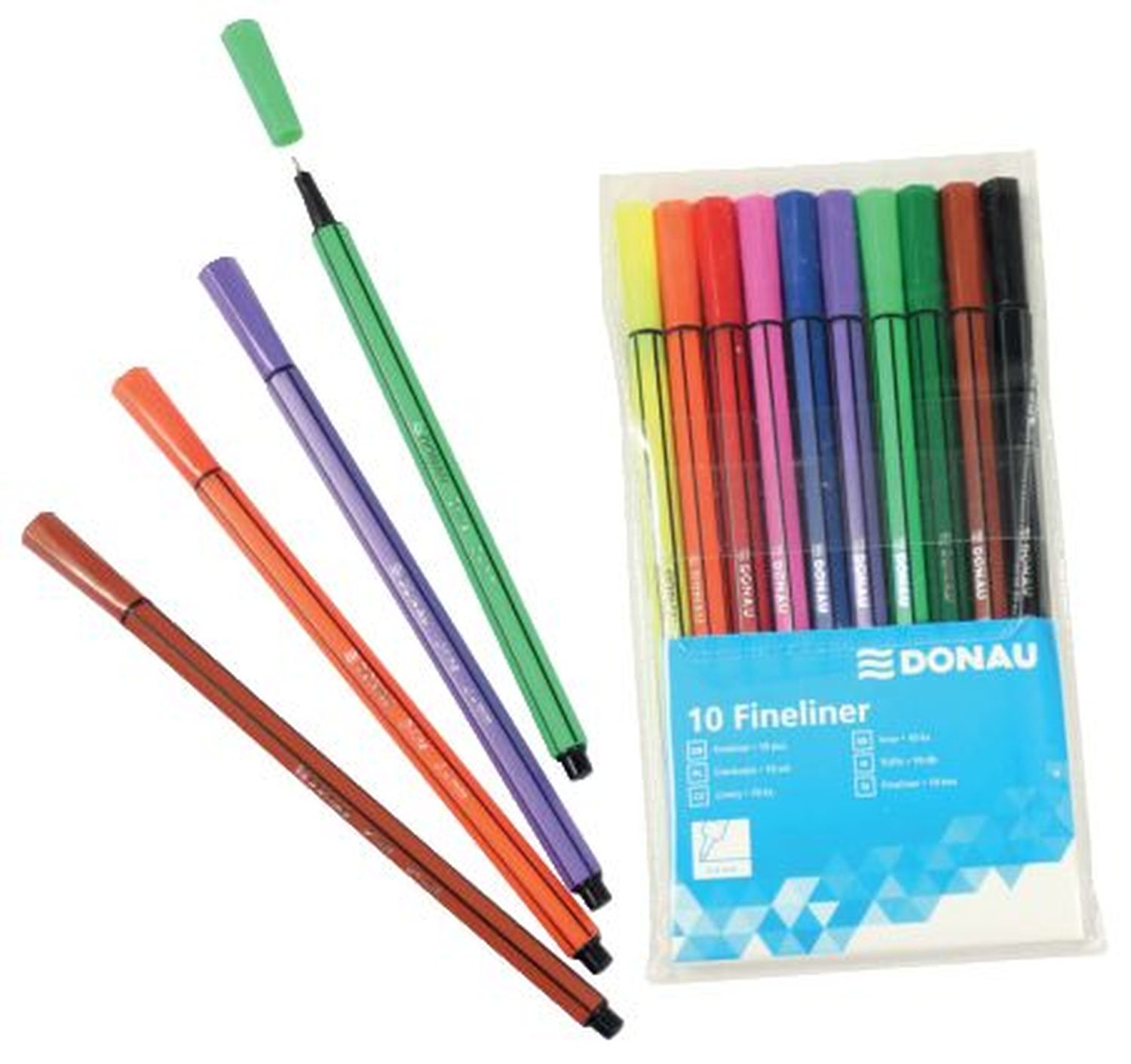 Fineliner - 0,4 mm, 10 Farben sortiert Fineliner - 0,4 mm, 10 Farben sortiert