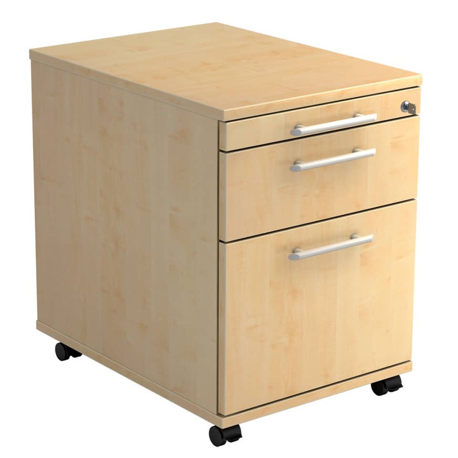 Rollcontainer - 42,8 x 59 x 58 cm, 1 Schub, Hängeregistratur, Relinggriff, Ahorn, mit Montageservice Rollcontainer - 42,8 x 59 x 58 cm, 1 Schub, Hängeregistratur, Relinggriff, Ahorn, mit Montageservice