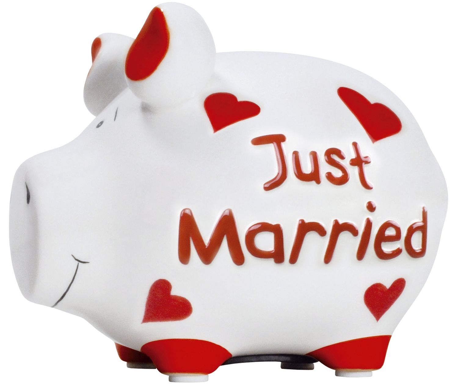 Spardose Schwein "Just Married" - Keramik, klein Spardose Schwein "Just Married" - Keramik, klein