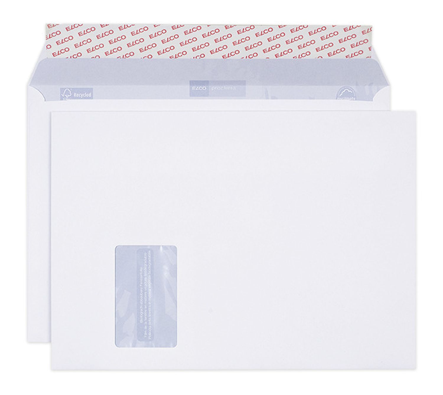 Versandtaschen Proclima Elco 38799, C4, ohne Fenster, Öffnung an der langen Seite, hochweißes Recyclingpapier, Haftklebung, 100 g/qm, 250 Stück Box Versandtaschen Proclima Elco 38799, C4, ohne Fenster, Öffnung an der langen Seite, hochweißes Recyclingpapier, Haftklebung, 100 g/qm, 250 Stück Box