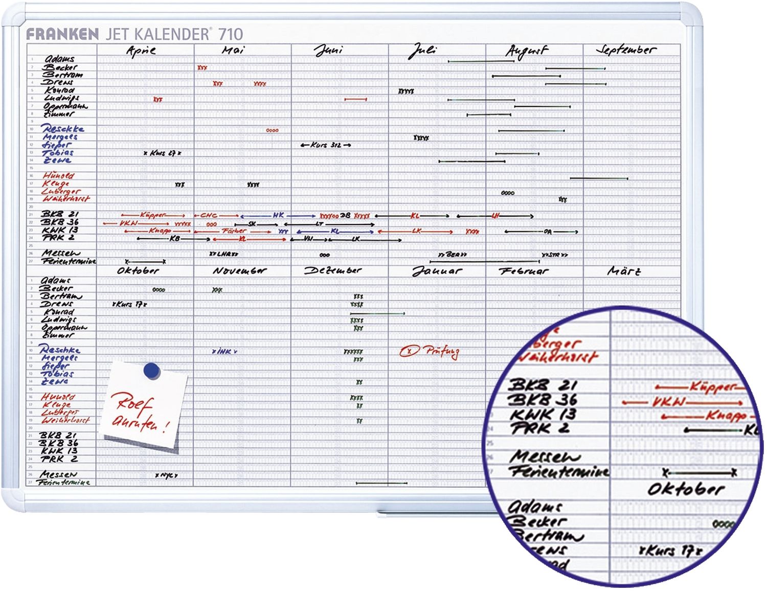 JetKalender 710 - 24 Positionen, 12 Monate, 90 x 60 cm