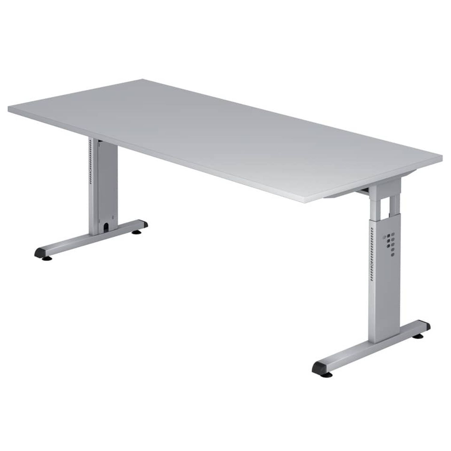 Schreibtisch C-Fuß - 180 x 65-85 x 80 cm, höhenverstellbar, Grau/Silber Schreibtisch C-Fuß - 180 x 65-85 x 80 cm, höhenverstellbar, Grau/Silber