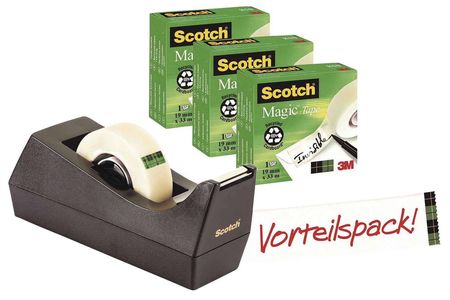 Tischabroller - inkl. 3 Rollen Magic Tape 810, schwarz Tischabroller - inkl. 3 Rollen Magic Tape 810, schwarz