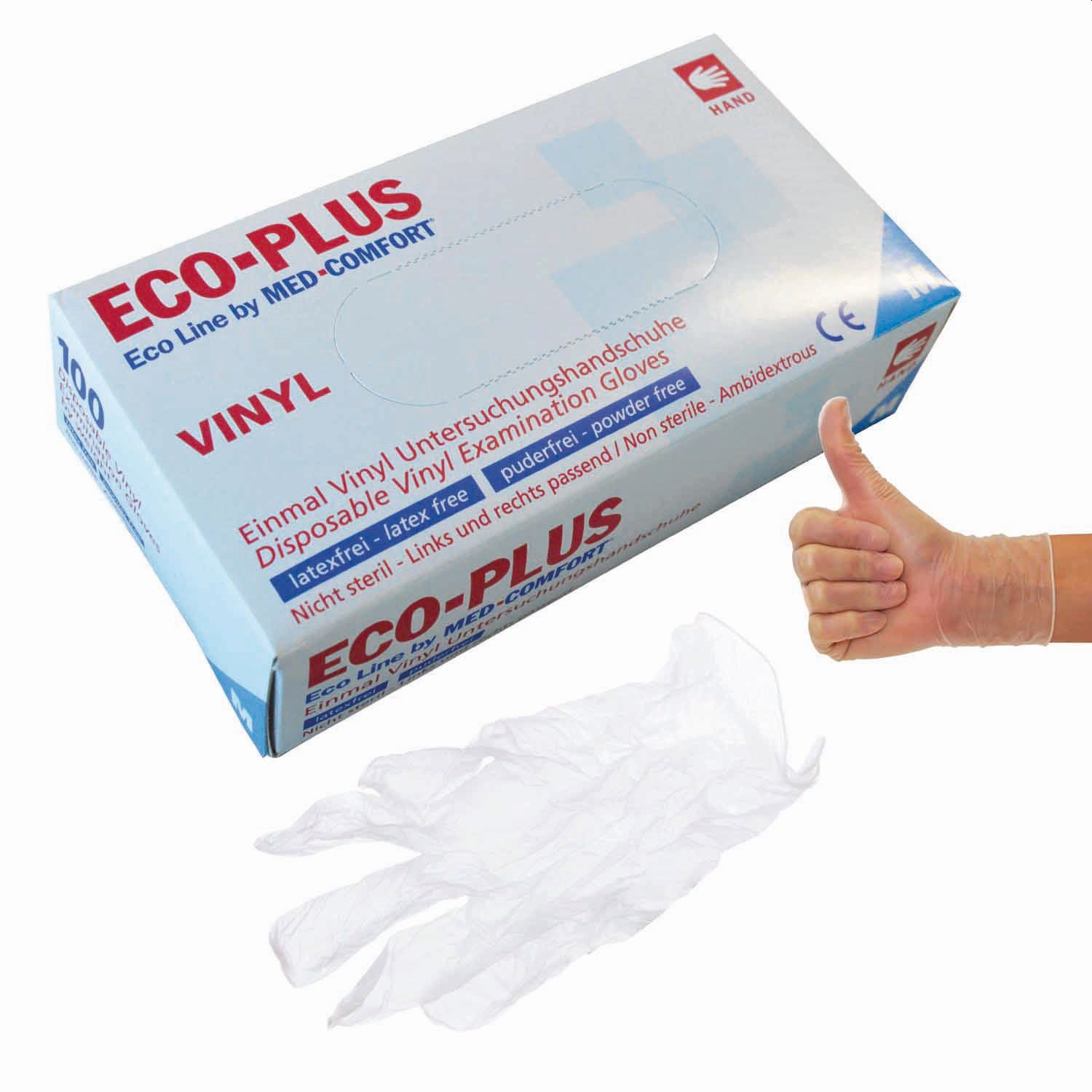 Einmalhandschuhe Vinyl Eco-Plus 5246303, Größe L, 100 Stück, weiß