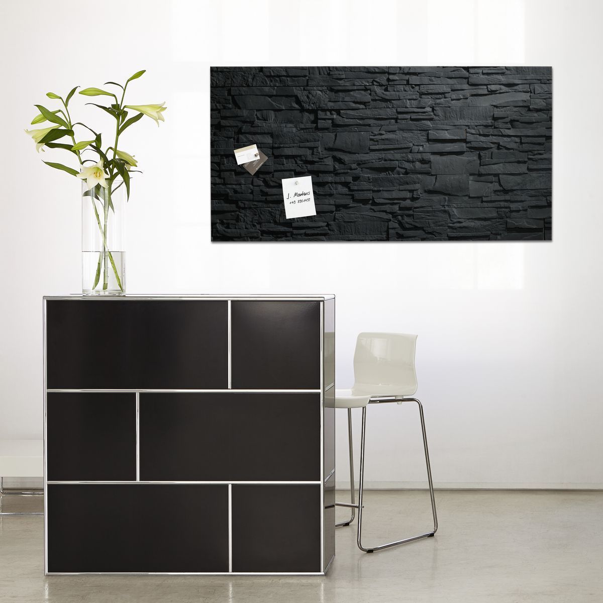 Glas-Magnetboard Artverum - Design Schiefer-Stone, 91 x 46 cm Glas-Magnetboard Artverum - Design Schiefer-Stone, 91 x 46 cm