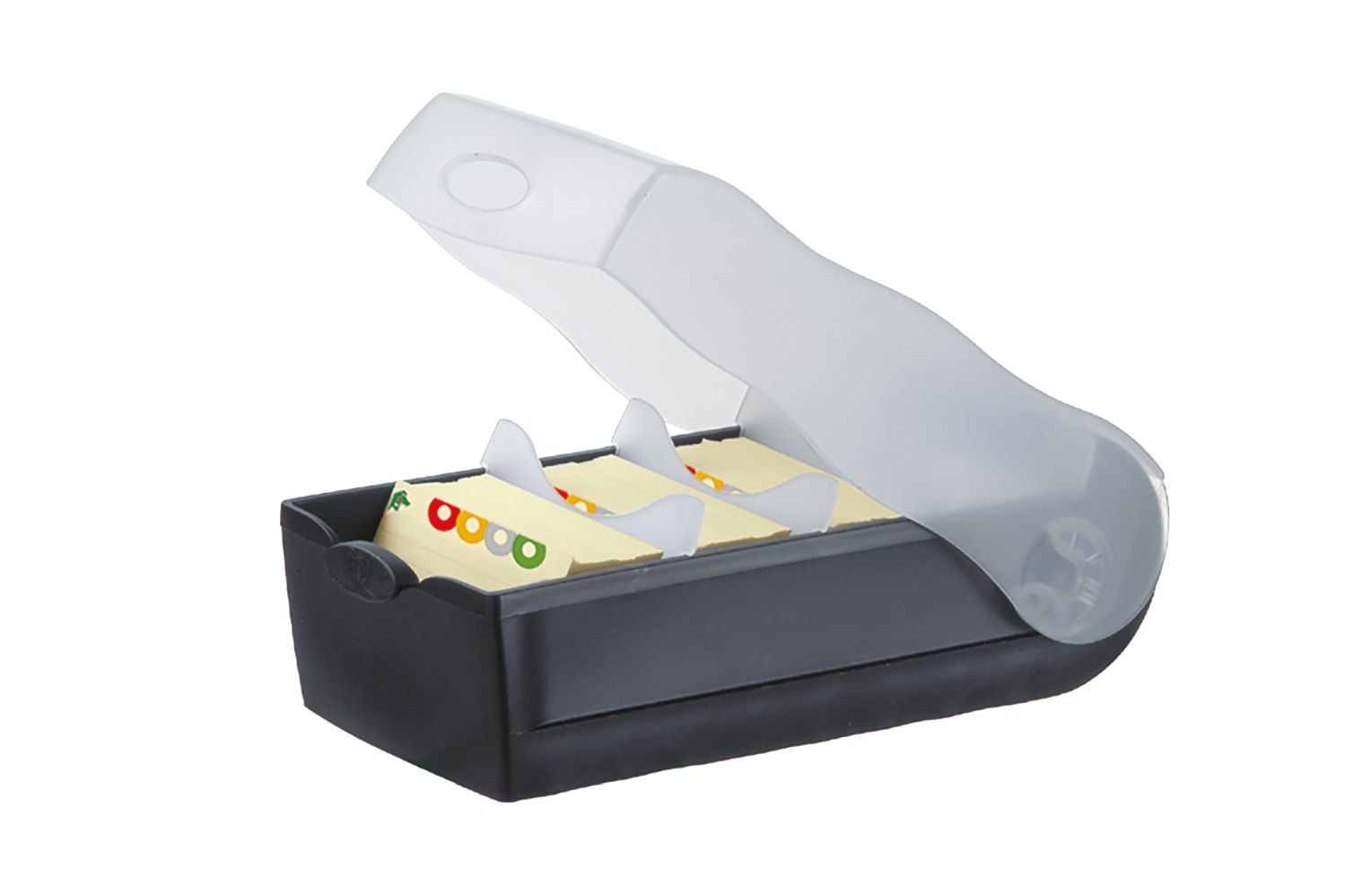 Karteibox CROCO, DIN A7, für 900 Karten, incl. 5 Stützplatten, schwarz Karteibox CROCO, DIN A7, für 900 Karten, incl. 5 Stützplatten, schwarz