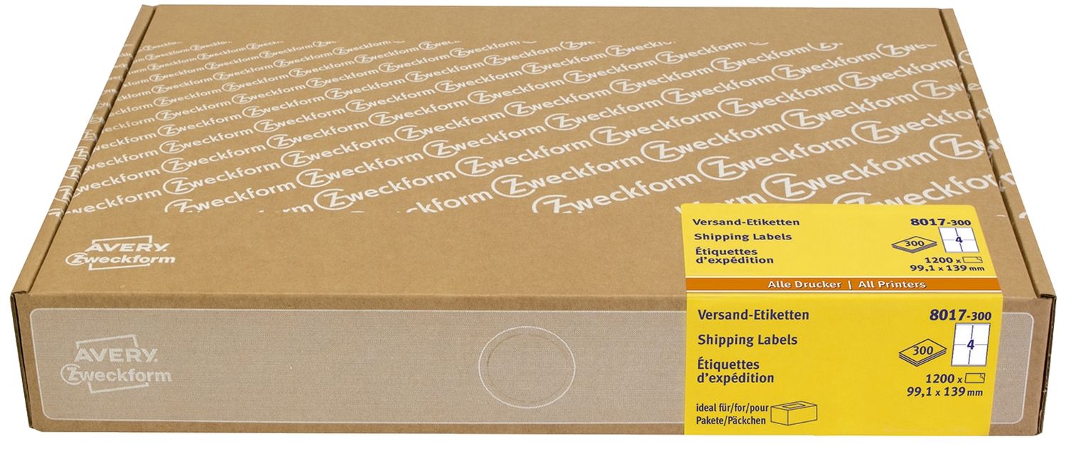 8017-300 Versandetiketten - 99,1x139 mm, 1.200 Stück, weiß 8017-300 Versandetiketten - 99,1x139 mm, 1.200 Stück, weiß