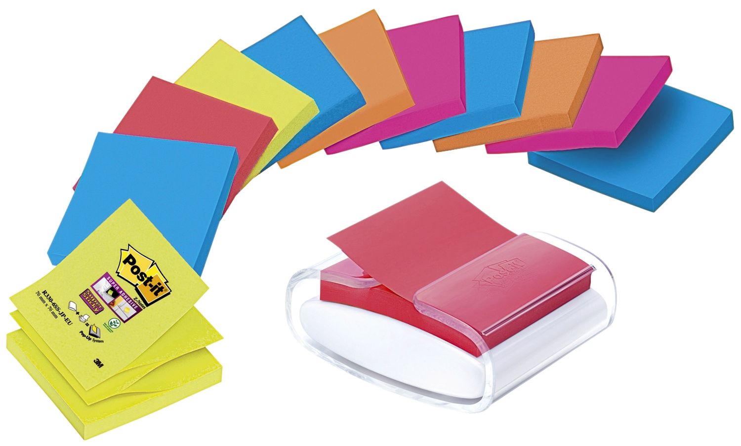 Haftnotizspender für Z-Notes Promotion, gefüllt, weiß/transparent Haftnotizspender für Z-Notes Promotion, gefüllt, weiß/transparent