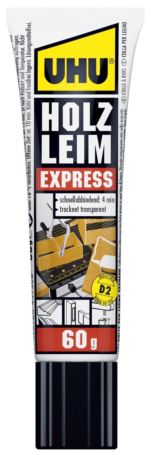 HOLZLEIM EXPRESS D2, ohne Lösungsmittel, Standtube mit 60 g HOLZLEIM EXPRESS D2, ohne Lösungsmittel, Standtube mit 60 g
