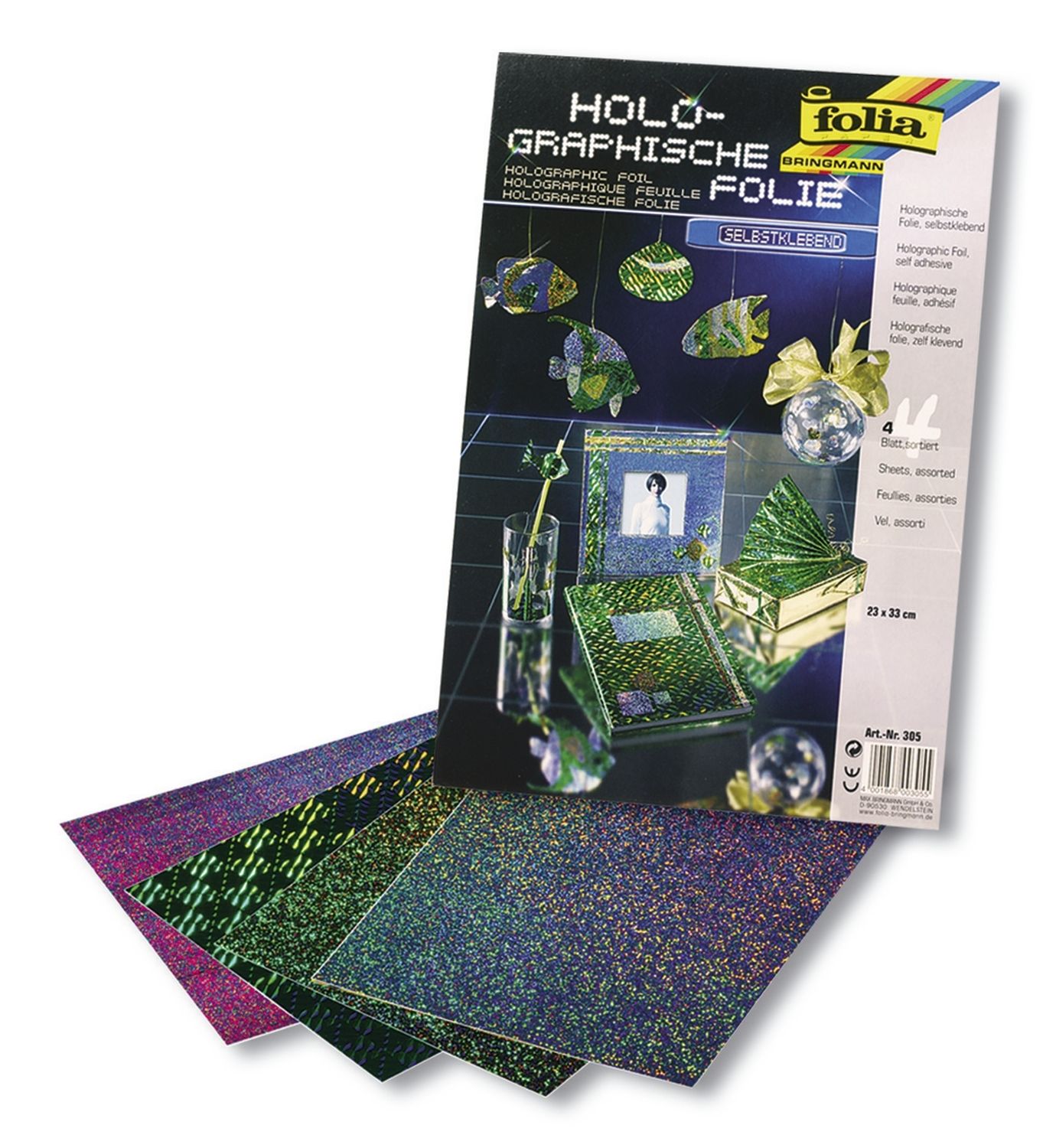 Hologrammfolie - selbstklebend, 23 x 33 cm, 4 Blatt Hologrammfolie - selbstklebend, 23 x 33 cm, 4 Blatt