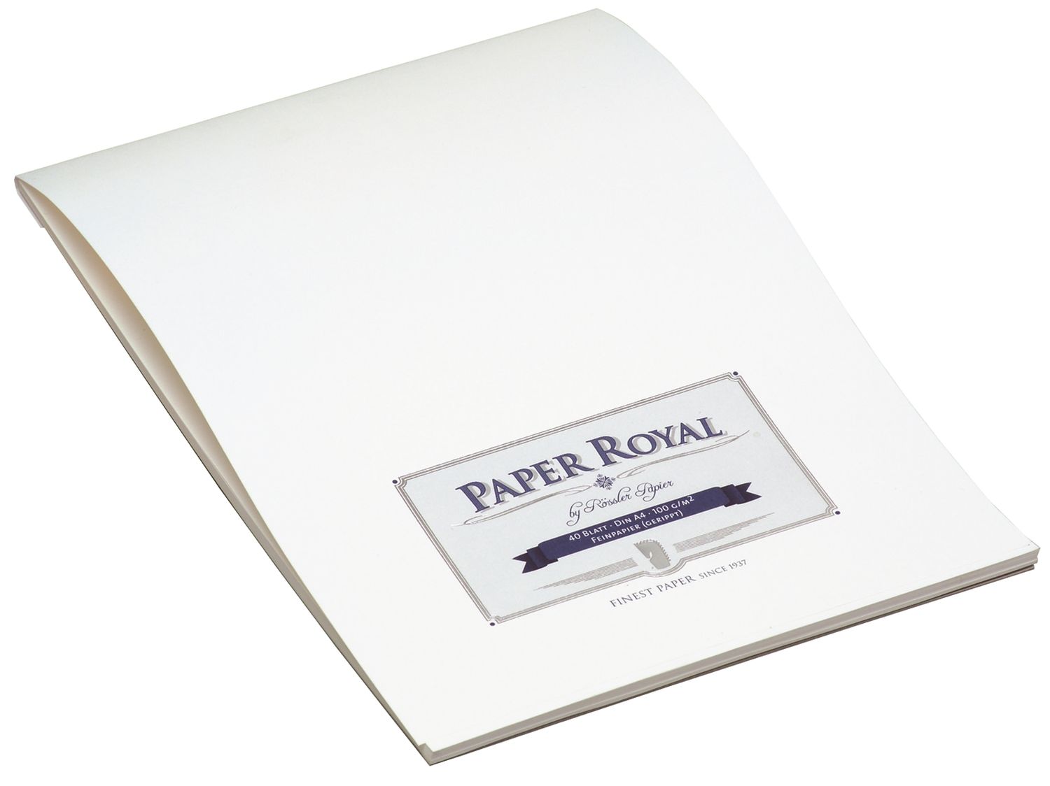 Paper Royal Briefblock - DIN A4, 40 Blatt, weiß, geripptes Feinpapier, veredelt Paper Royal Briefblock - DIN A4, 40 Blatt, weiß, geripptes Feinpapier, veredelt