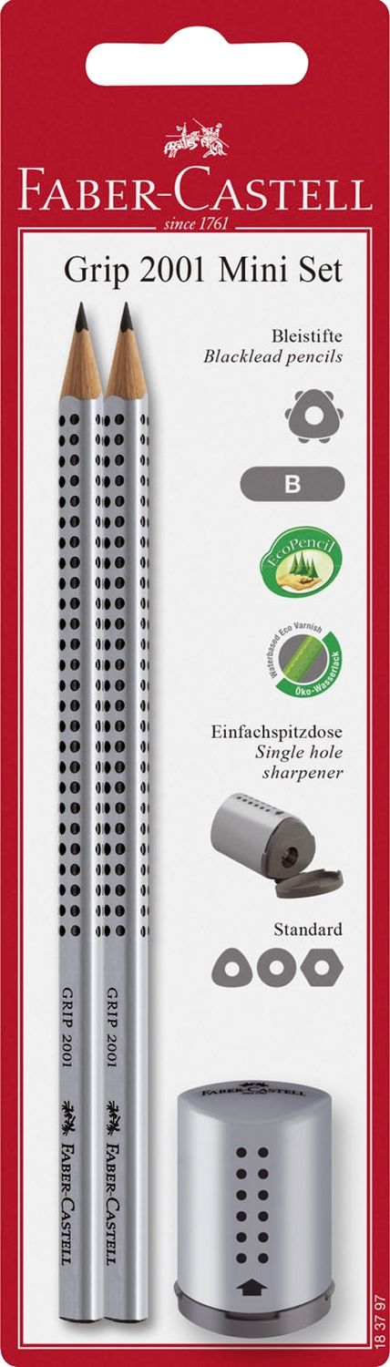Bleistift-Set Grip 2001 mini - silber, 3-tlg. Bleistift-Set Grip 2001 mini - silber, 3-tlg.