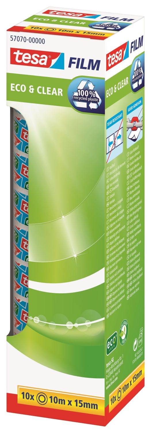 Klebefilm Eco & Clear Office Box - unsichtbar, 15 mm x 10 m, 10 Rollen Klebefilm Eco & Clear Office Box - unsichtbar, 15 mm x 10 m, 10 Rollen