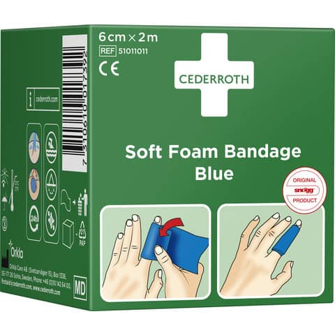 Pflaster Cederroth Soft Foam Bandage 51011011, 6 cm x 2 m, selbsthaftend, elastisch und wasserfest, 1 Rolle