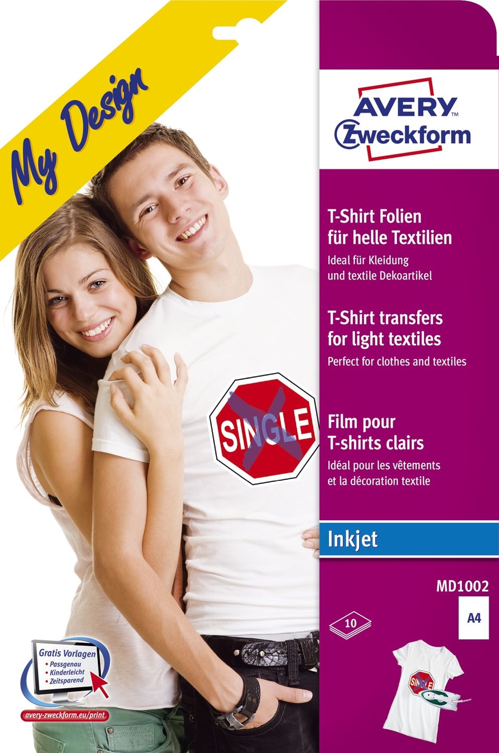 MD1002 Textilfolien für helle Textilien, 210 x 297 mm, 10 Blatt MD1002 Textilfolien für helle Textilien, 210 x 297 mm, 10 Blatt