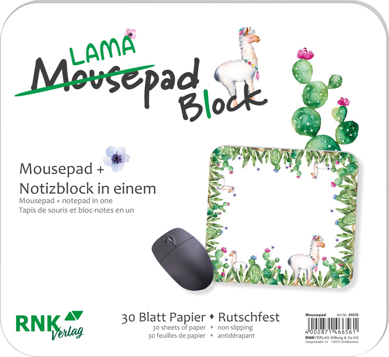 Mousepad - Block "Lama" - 240 x 220 mm, 30 Blatt Papier