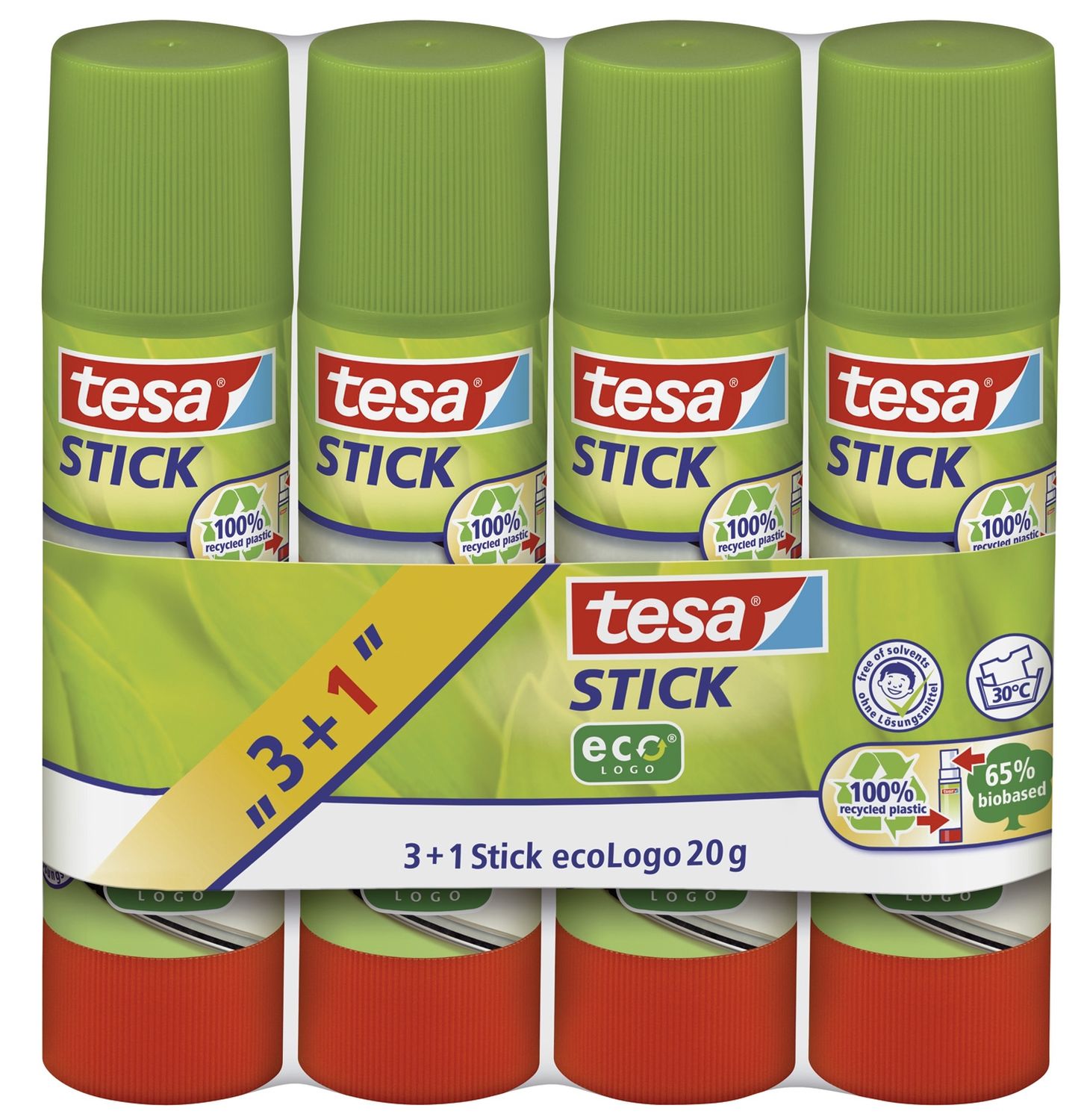 Alleskleber Stick ecoLogo Klebestift, ohne Lösungsmittel, 4x20g, 1 Stick gratis