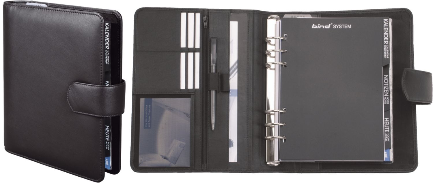 Systemplaner A5 Office, Nappaleder, schwarz, mit Magnetverschluss Systemplaner A5 Office, Nappaleder, schwarz, mit Magnetverschluss