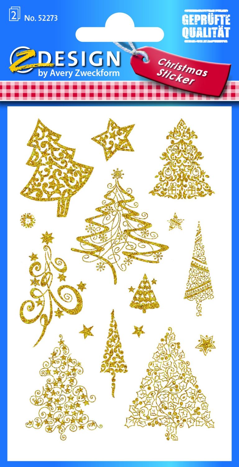Z-Design 52273 Weihnachtssticker - Weihnachtsbäume, goldgeprägt, 30 Sticker Z-Design 52273 Weihnachtssticker - Weihnachtsbäume, goldgeprägt, 30 Sticker