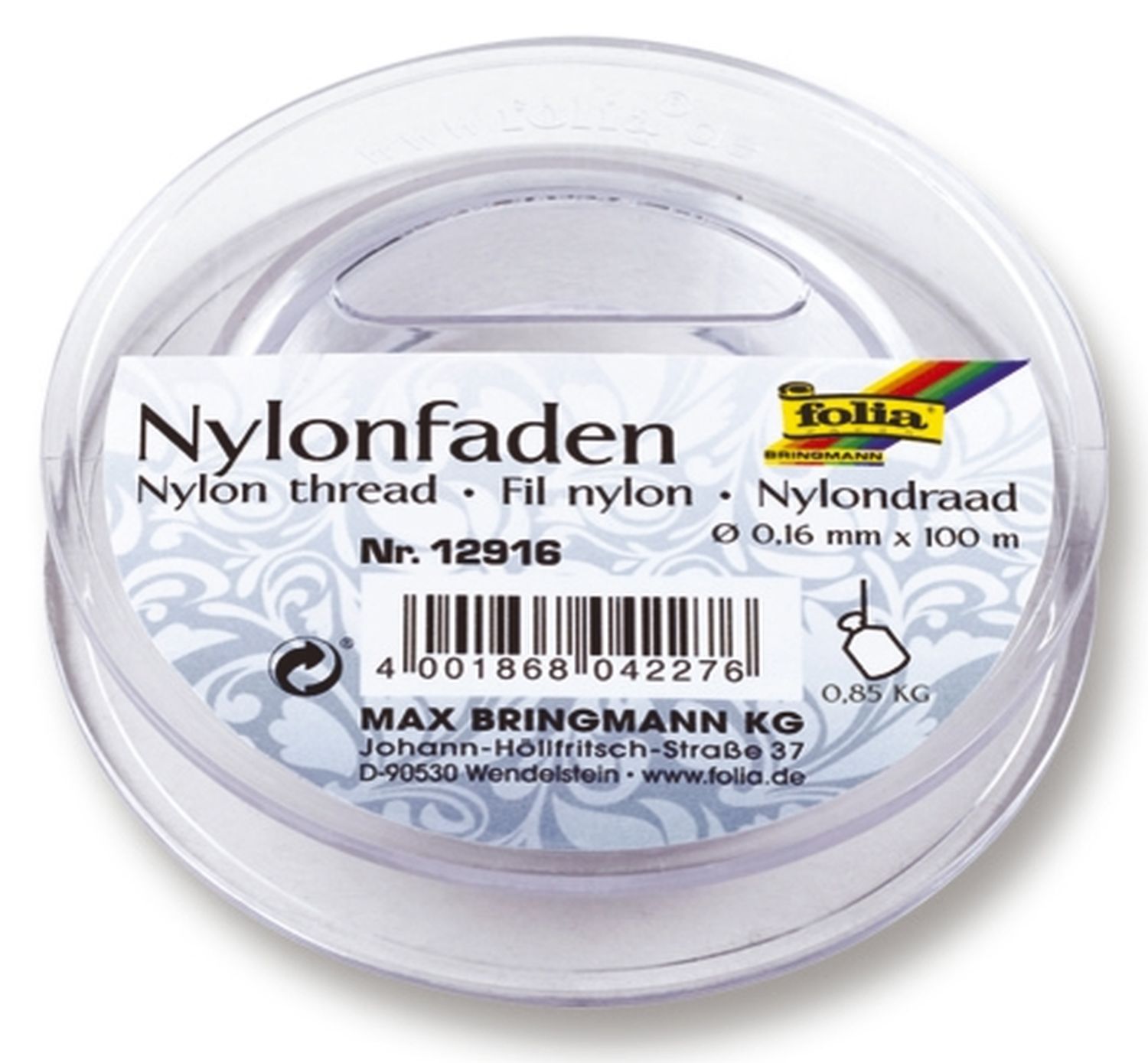 Nylonfaden - 0,16 mm, 100 m Spule Nylonfaden - 0,16 mm, 100 m Spule