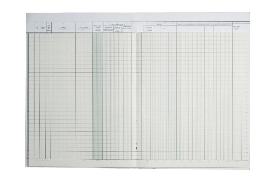 Rechnungs-/Waren-Eingangsbuch, 2 Seiten, A4, 210 x 257 mm, 40 Blatt Rechnungs-/Waren-Eingangsbuch, 2 Seiten, A4, 210 x 257 mm, 40 Blatt