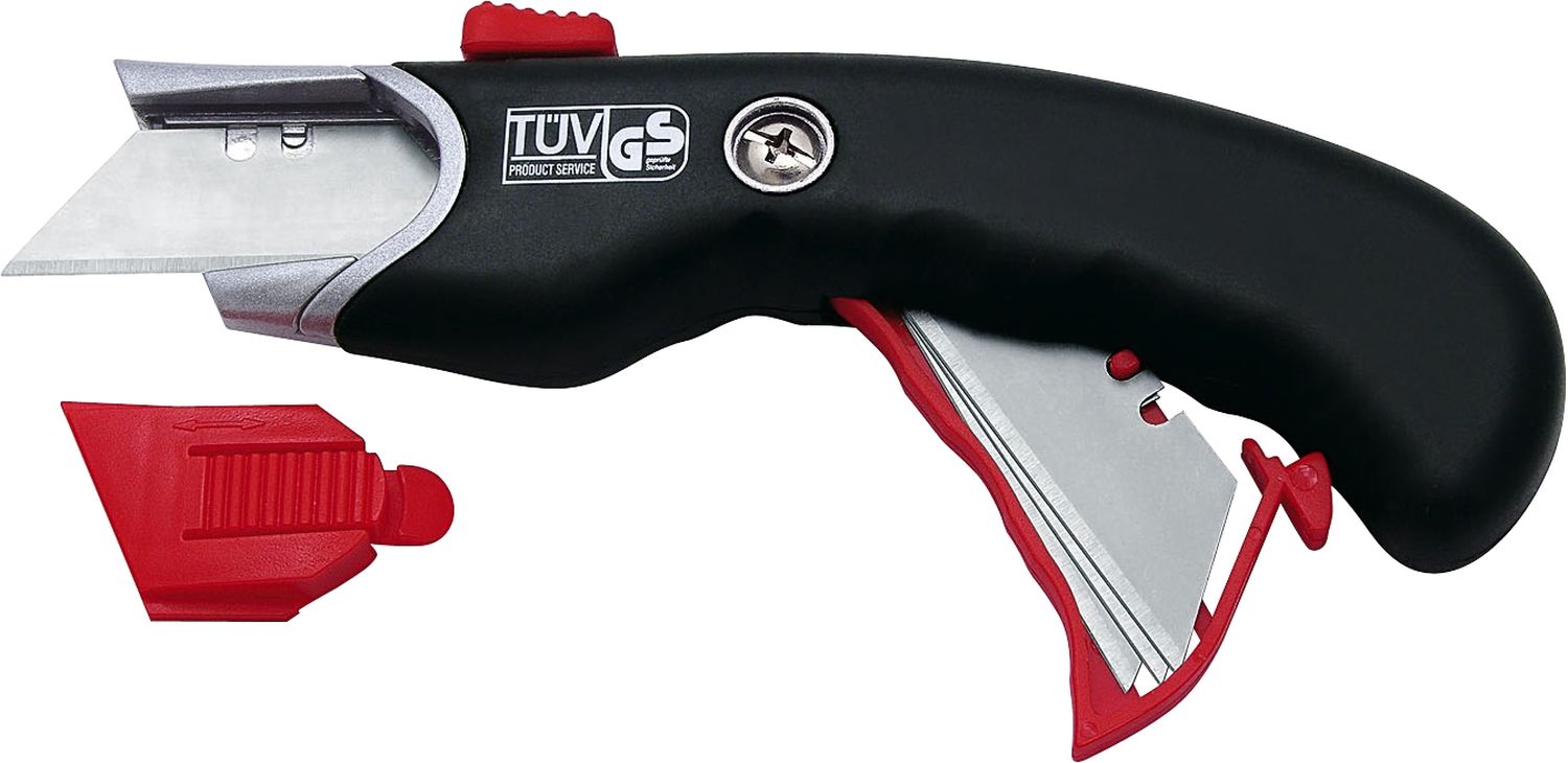 Cutter Safety Profi - schwarz/rot, inkl. 5 Ersatzklingen Cutter Safety Profi - schwarz/rot, inkl. 5 Ersatzklingen