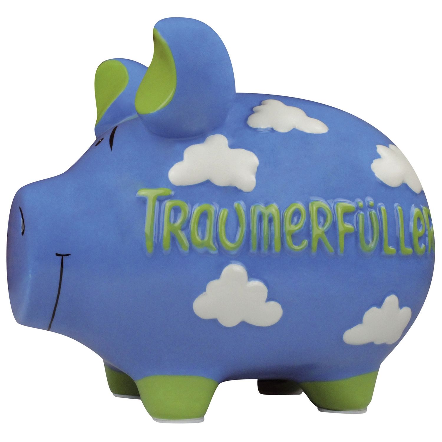 Spardose Schwein "Traumerfüller" - Keramik, hellblau, mittel Spardose Schwein "Traumerfüller" - Keramik, hellblau, mittel