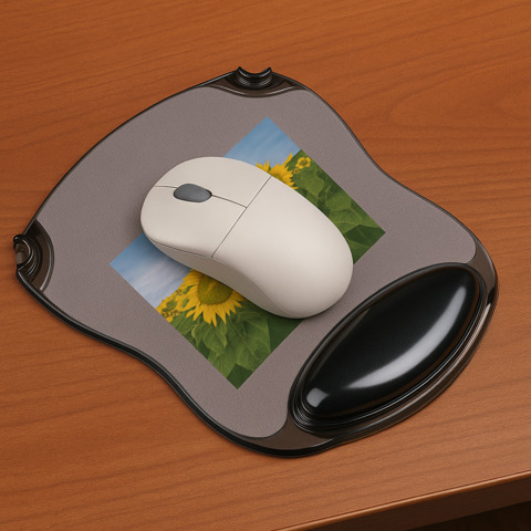 Mauspad Q-Connect KF20084 mit Handgelenkauflage, 22 x 26 cm, grau-transparent