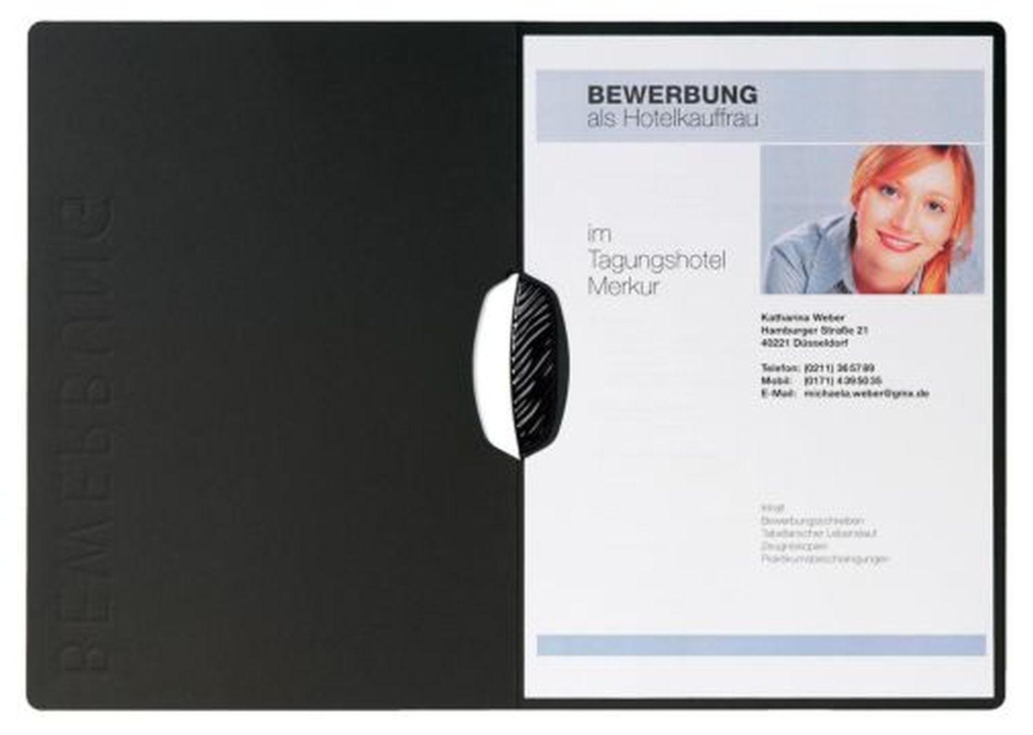 Bewerbungsmappe Swing - schwarz