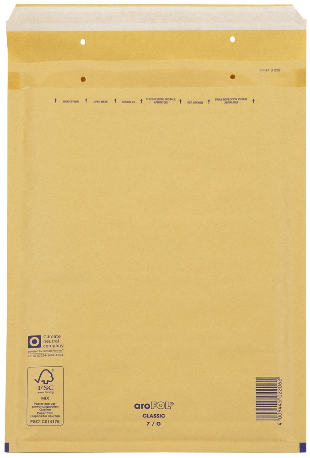 Luftpolstertaschen Nr. 7, 230x340 mm, goldgelb/braun, 100 Stück Luftpolstertaschen Nr. 7, 230x340 mm, goldgelb/braun, 100 Stück