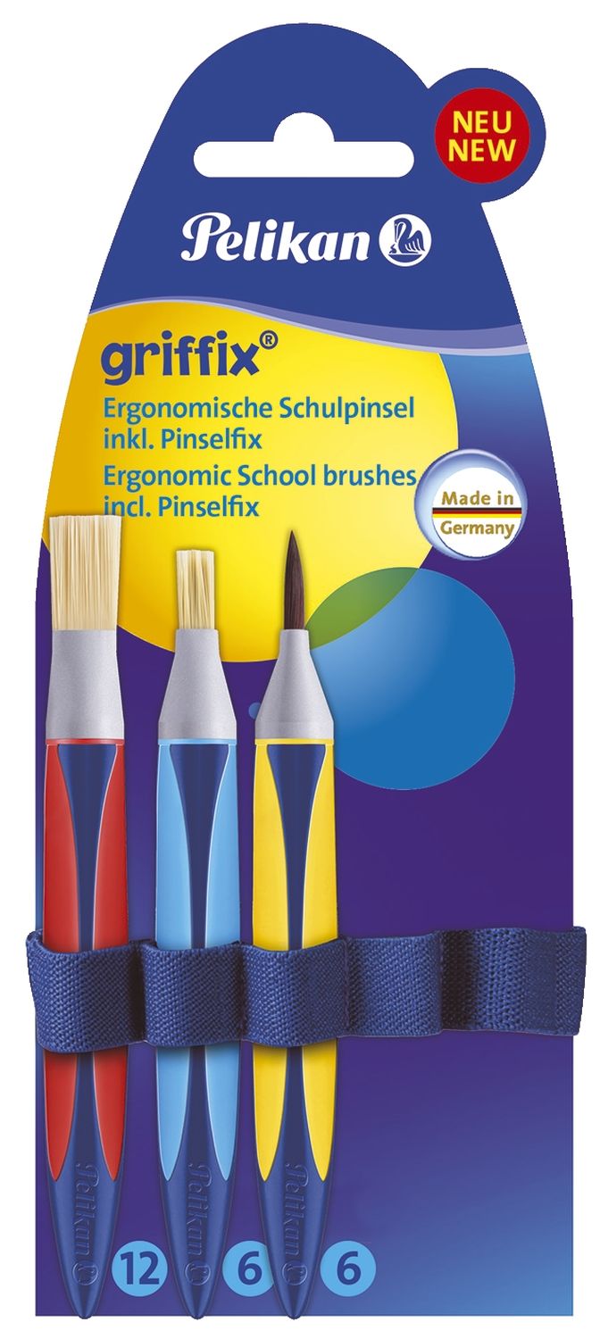 Schulpinsel griffix - Größe 6-12, Synthetik, 3er Pack Schulpinsel griffix - Größe 6-12, Synthetik, 3er Pack