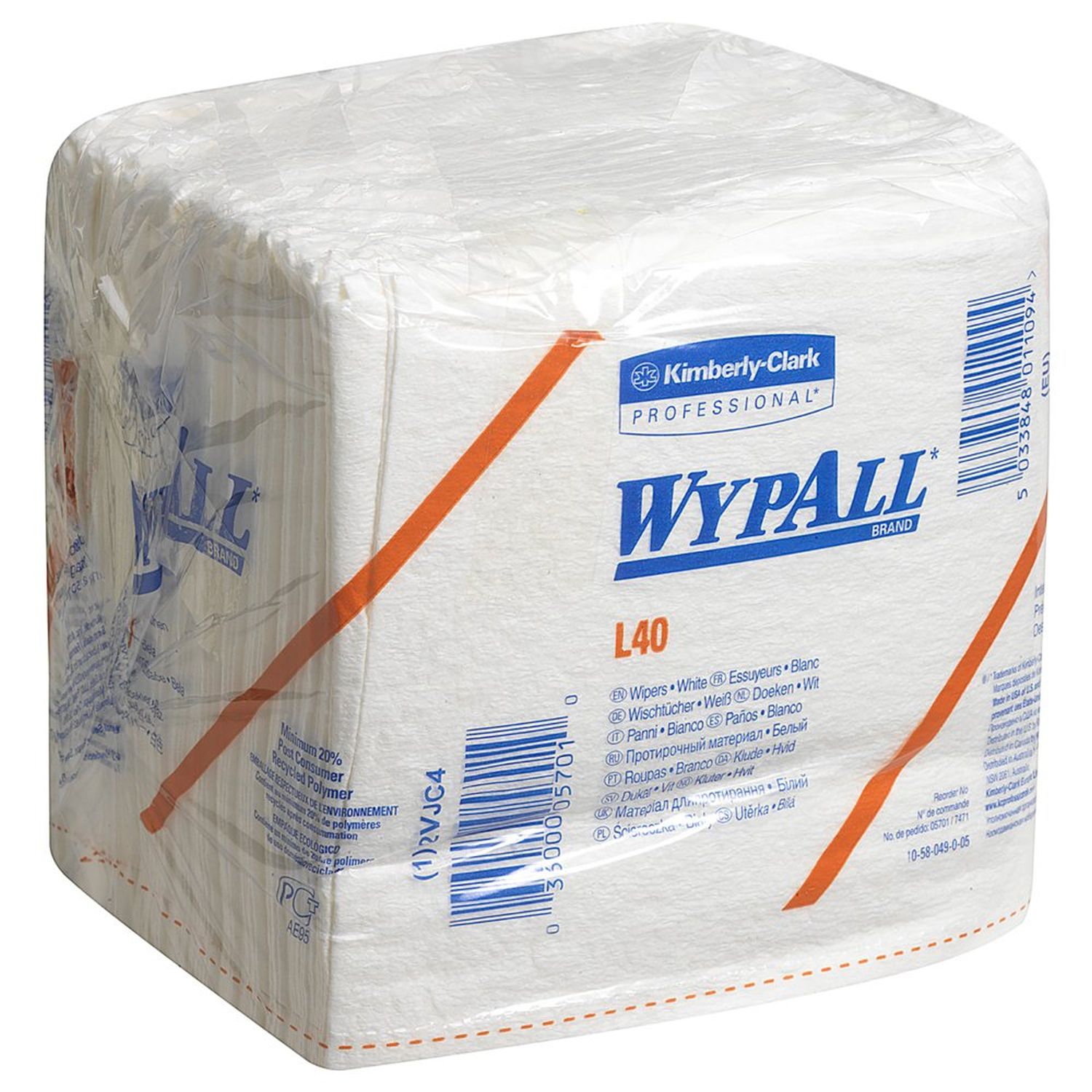 Wischtuch L40 - 1-lagig, weiß, Packung mit 56 Tüchern Wischtuch L40 - 1-lagig, weiß, Packung mit 56 Tüchern
