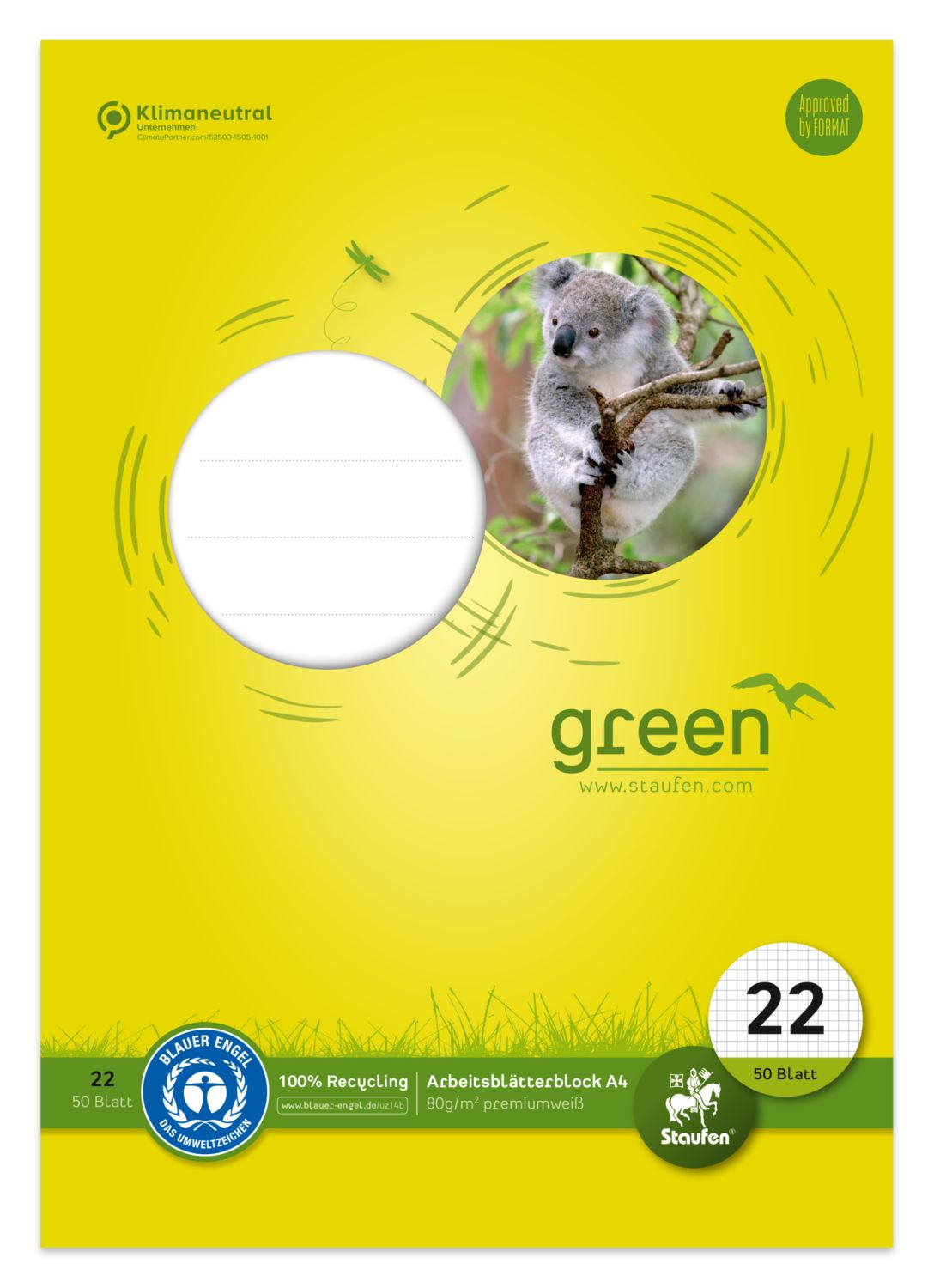 Arbeitsblätterblock LIN 22 - A4, 80 g/qm, 50 Blatt, 5mm kariert, 4-fach Lochung Arbeitsblätterblock LIN 22 - A4, 80 g/qm, 50 Blatt, 5mm kariert, 4-fach Lochung