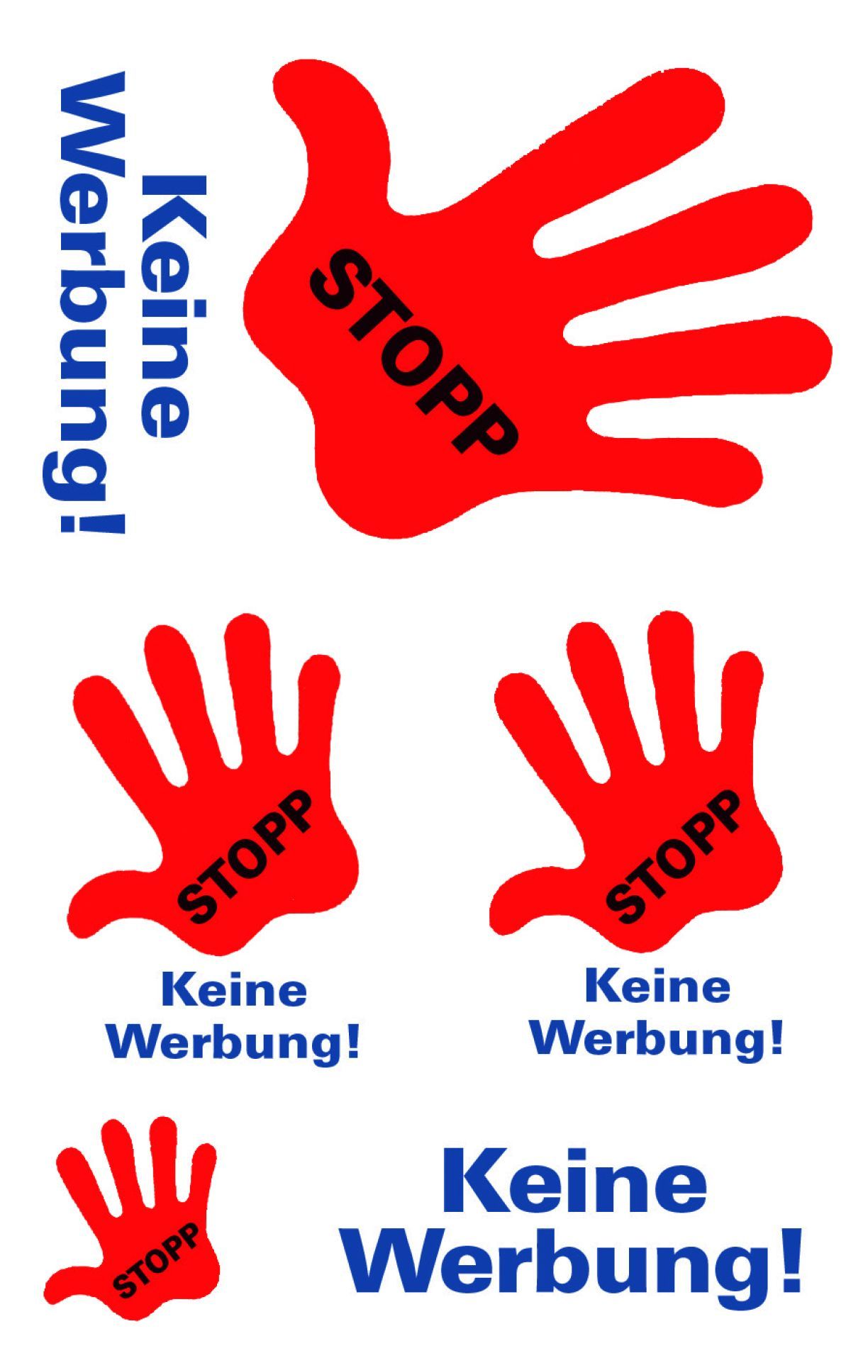 3741 Hinweis-Etikett "Stop-Keine Werbung", Folie, 5 Etiketten 3741 Hinweis-Etikett "Stop-Keine Werbung", Folie, 5 Etiketten